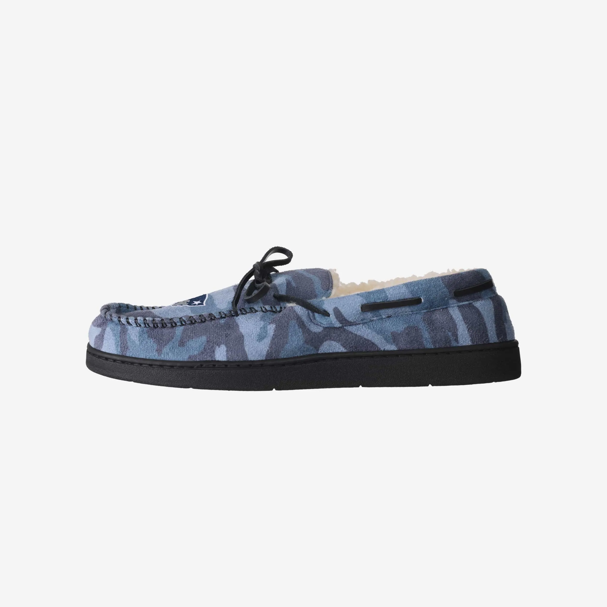 New England Patriots Printed Camo Moccasin Slipper
