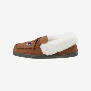 New England Patriots Womens Tan Moccasin Slipper