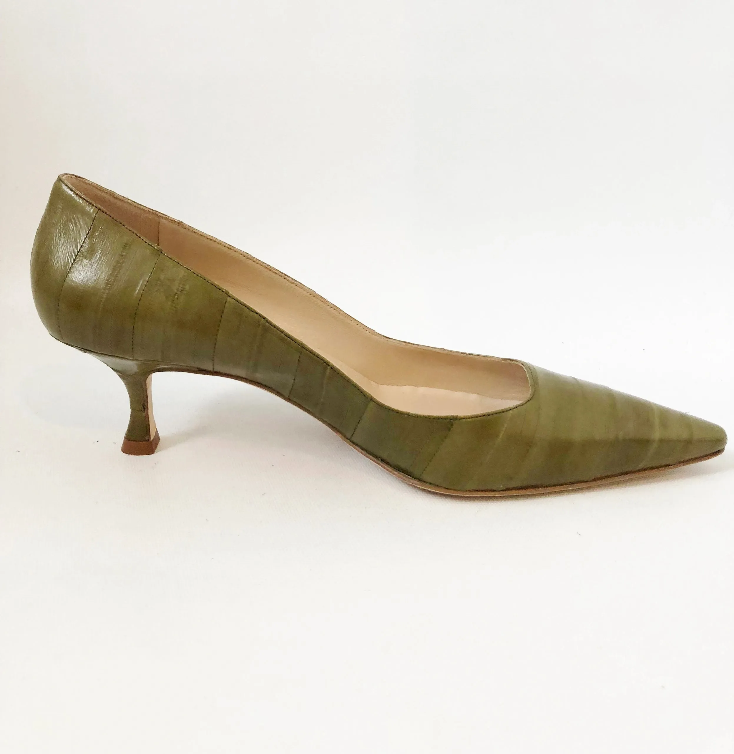 NEW Manolo Blahnik Eel Pumps Size 40.4 It (10.5 Us)