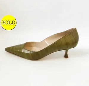 NEW Manolo Blahnik Eel Pumps Size 40.4 It (10.5 Us)