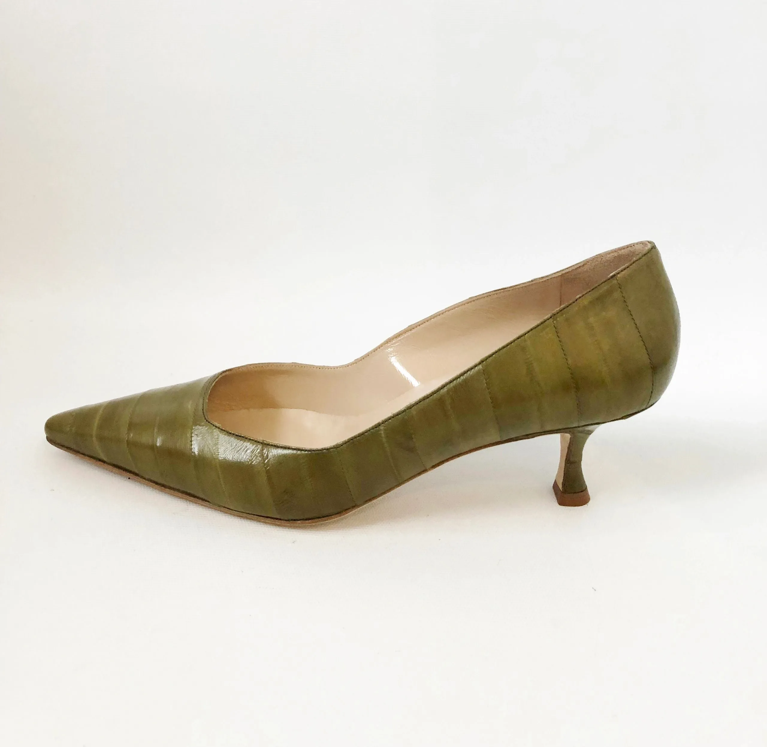 NEW Manolo Blahnik Eel Pumps Size 40.4 It (10.5 Us)