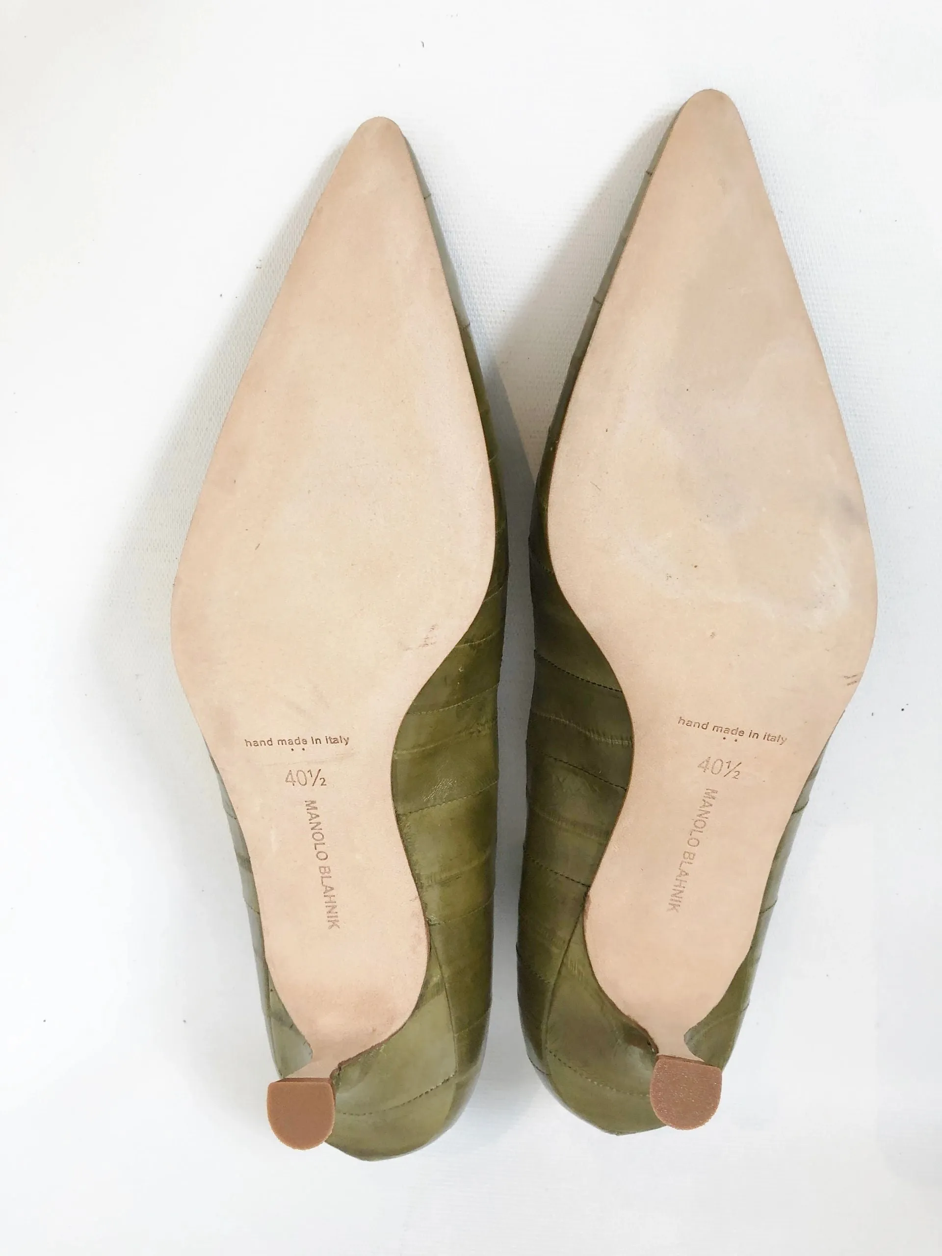 NEW Manolo Blahnik Eel Pumps Size 40.4 It (10.5 Us)