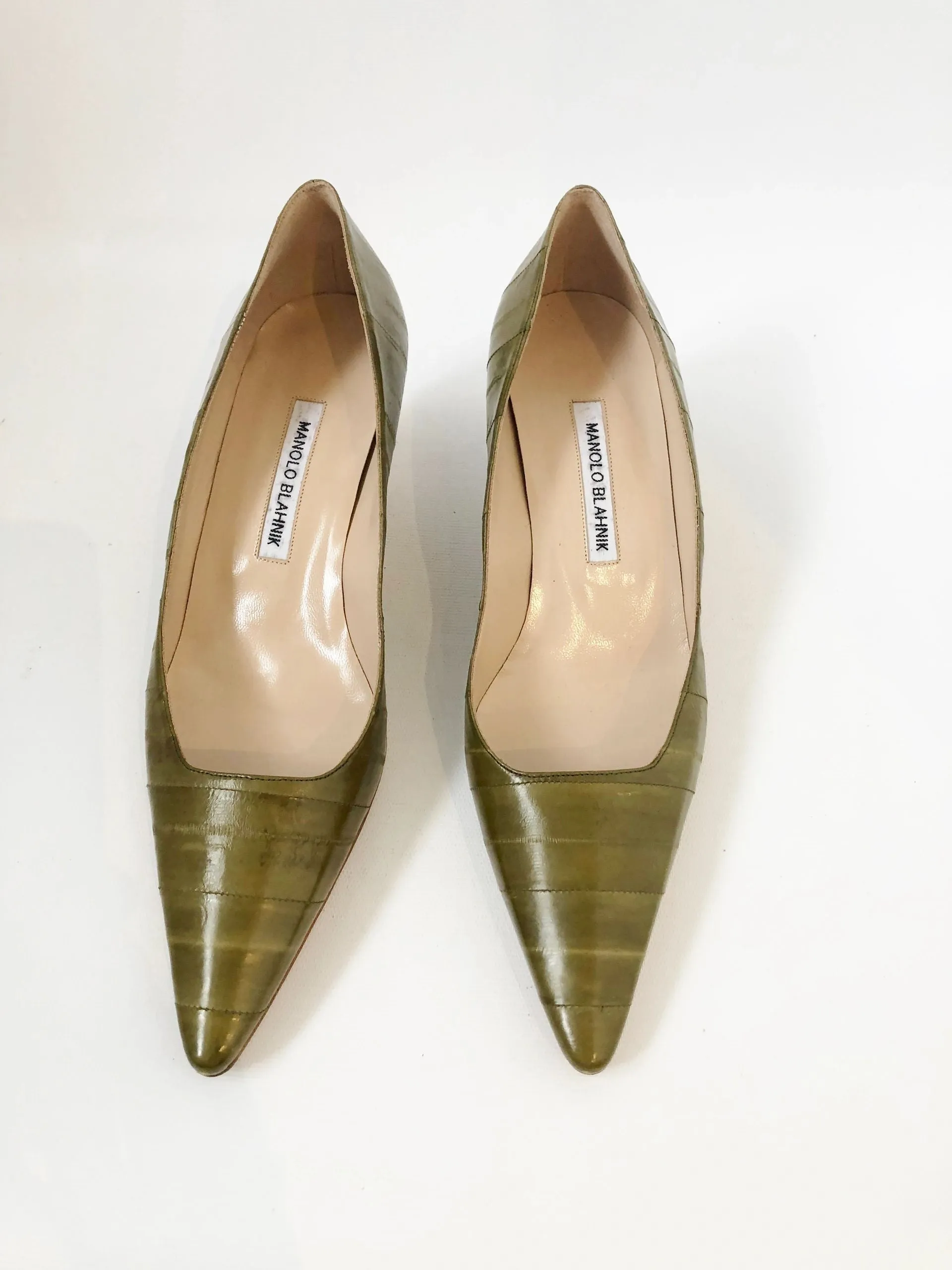 NEW Manolo Blahnik Eel Pumps Size 40.4 It (10.5 Us)