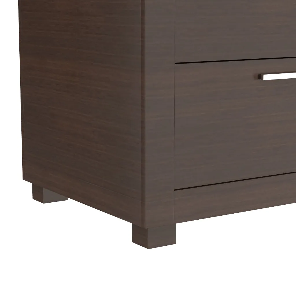 Night table storage organizer for home decor, walnut