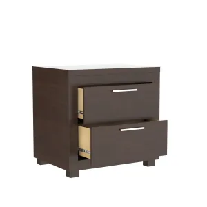 Night table storage organizer for home decor, walnut
