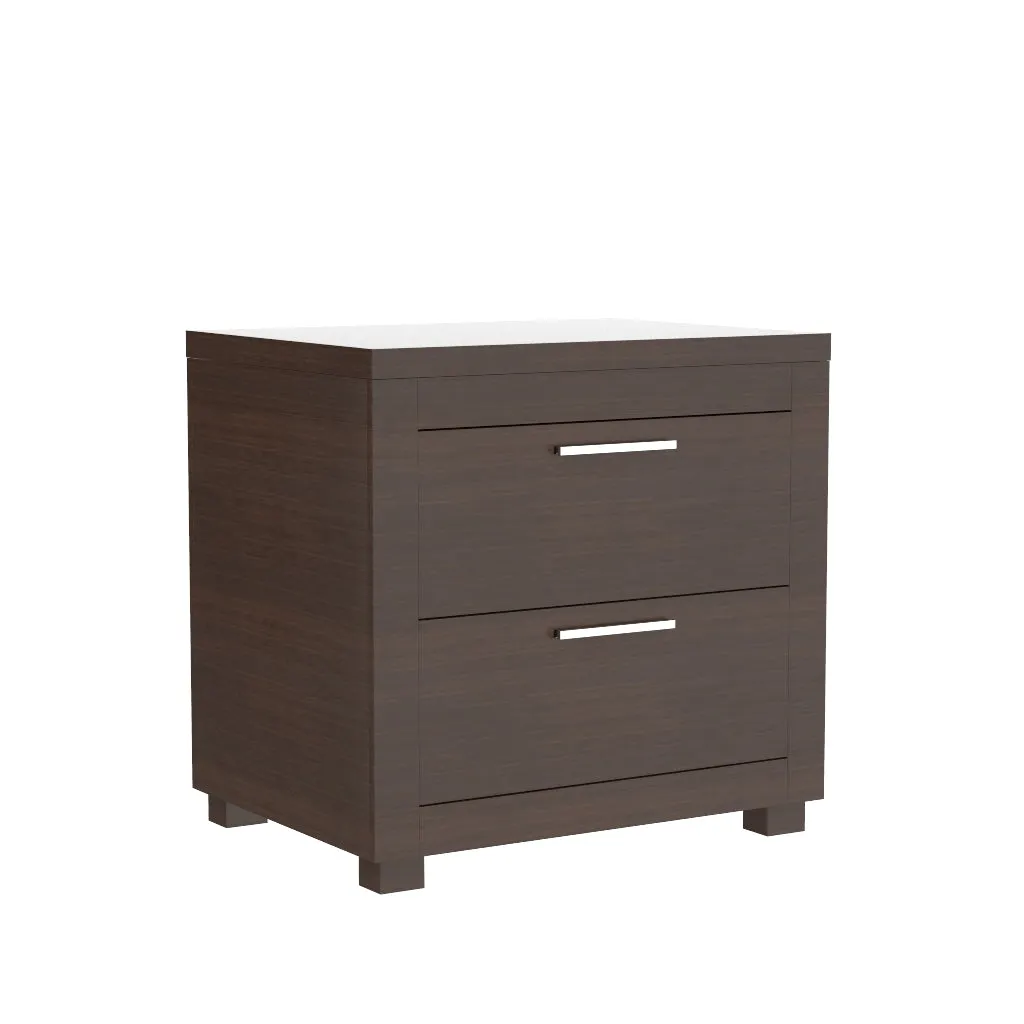 Night table storage organizer for home decor, walnut