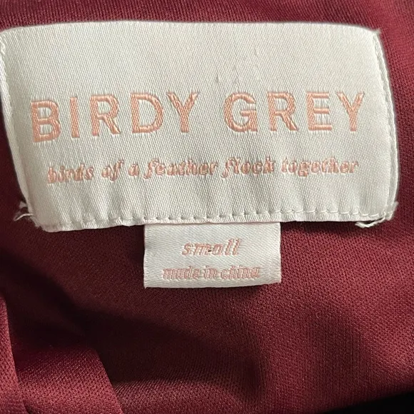 NWOT Birdy Grey burgundy long chiffon Gwennie  dress spaghetti straps  small