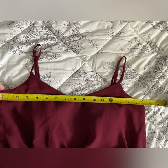 NWOT Birdy Grey burgundy long chiffon Gwennie  dress spaghetti straps  small