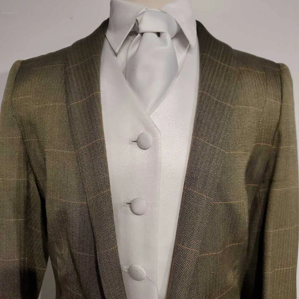 Olive and Gold Windowpane Daycoat