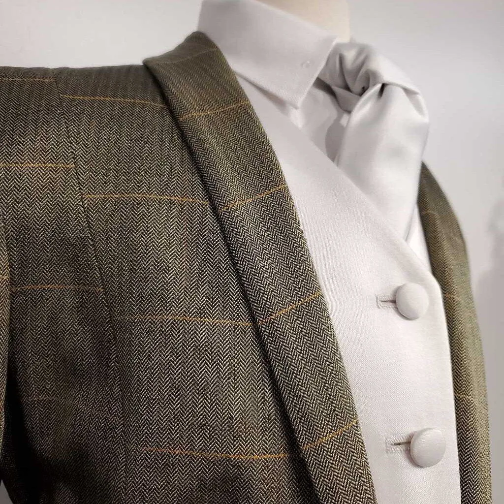 Olive and Gold Windowpane Daycoat