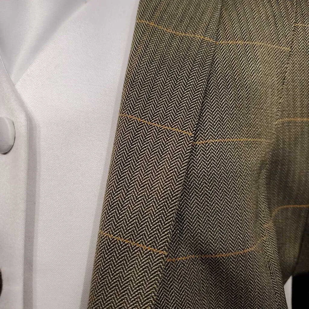 Olive and Gold Windowpane Daycoat