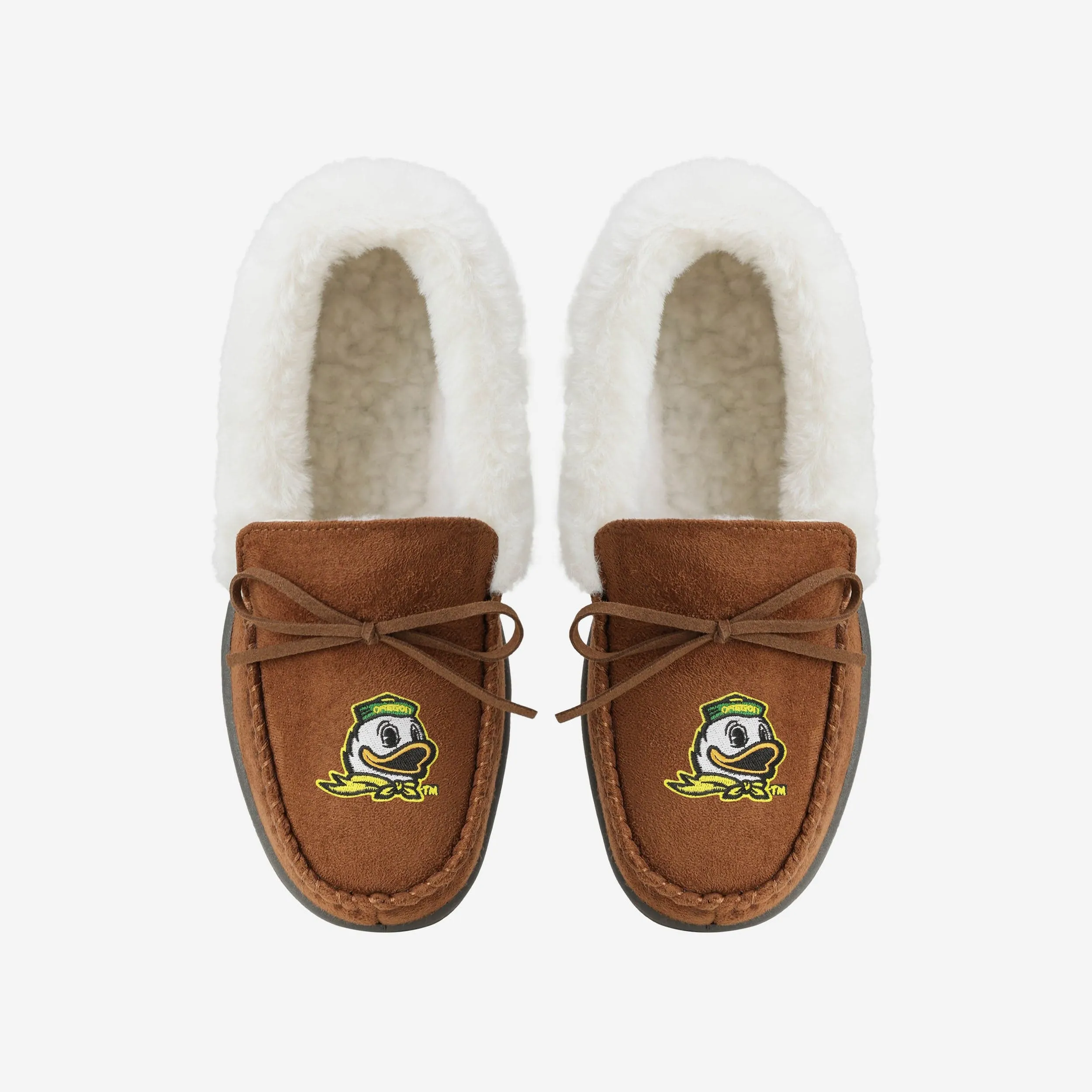 Oregon Ducks Womens Tan Moccasin Slipper