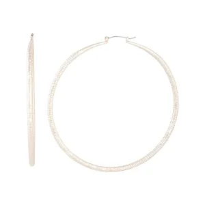 Pale Rose Gold Rounded Diamond Cut Hoop