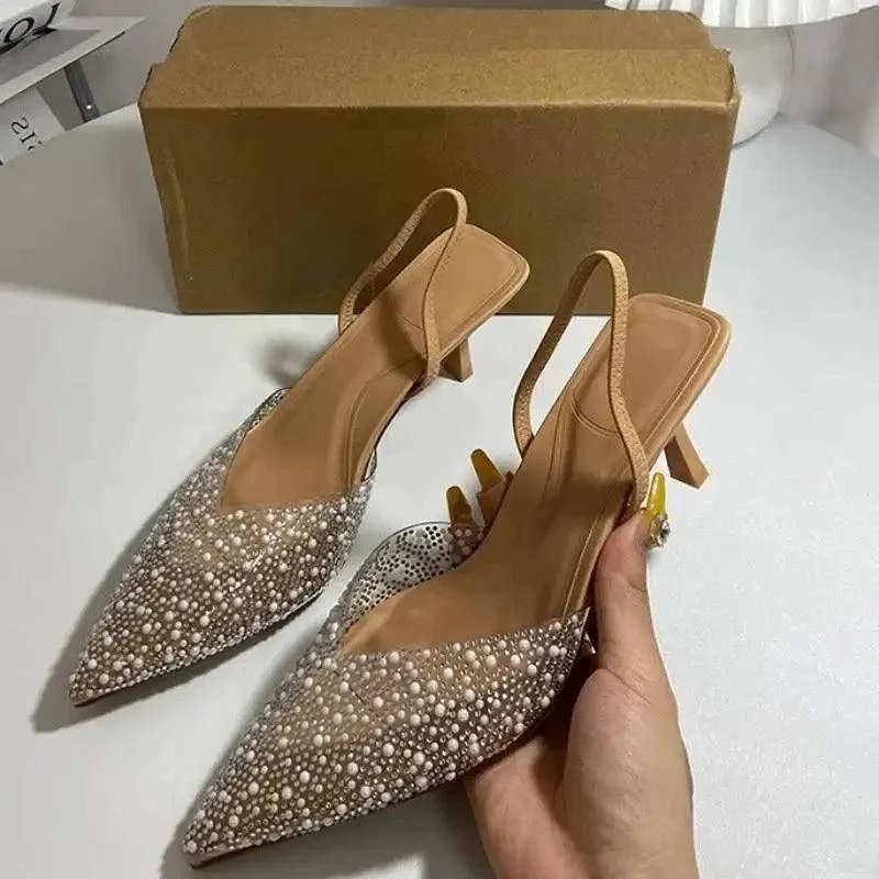 Pearl Slingback Heels