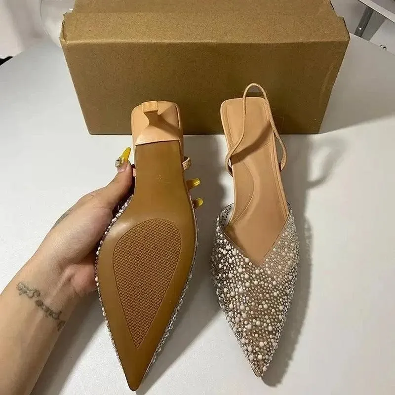 Pearl Slingback Heels