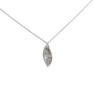 Platinum 1ct E VVS1 Baguette Diamond Feather Necklace
