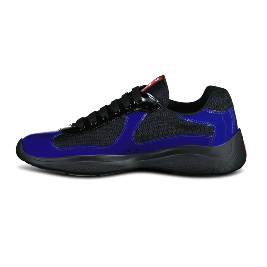 PRADA AMERICAS CUP PATENT BLUE / BLACK TRAINERS