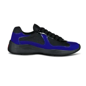 PRADA AMERICAS CUP PATENT BLUE / BLACK TRAINERS