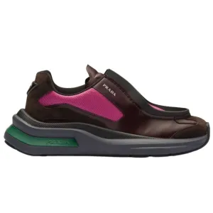 Prada Brown Systeme Leather Trainers