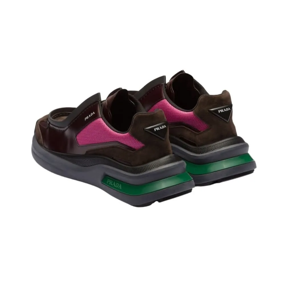 Prada Brown Systeme Leather Trainers
