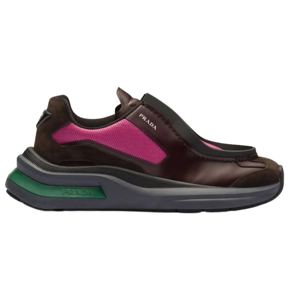Prada Brown Systeme Leather Trainers