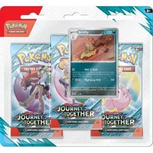 PRE-ORDER | Pokemon Scarlet & Violet SV9 Journey Together - Scrafty 3-Pack Blister