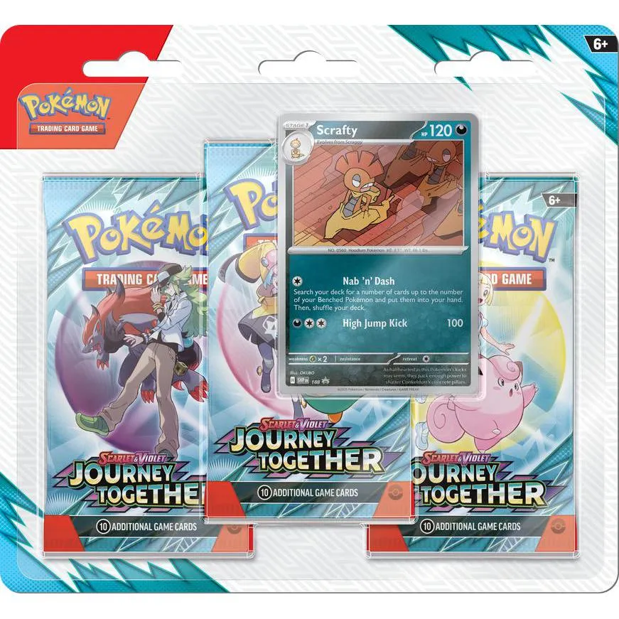 PRE-ORDER | Pokemon Scarlet & Violet SV9 Journey Together - Scrafty 3-Pack Blister