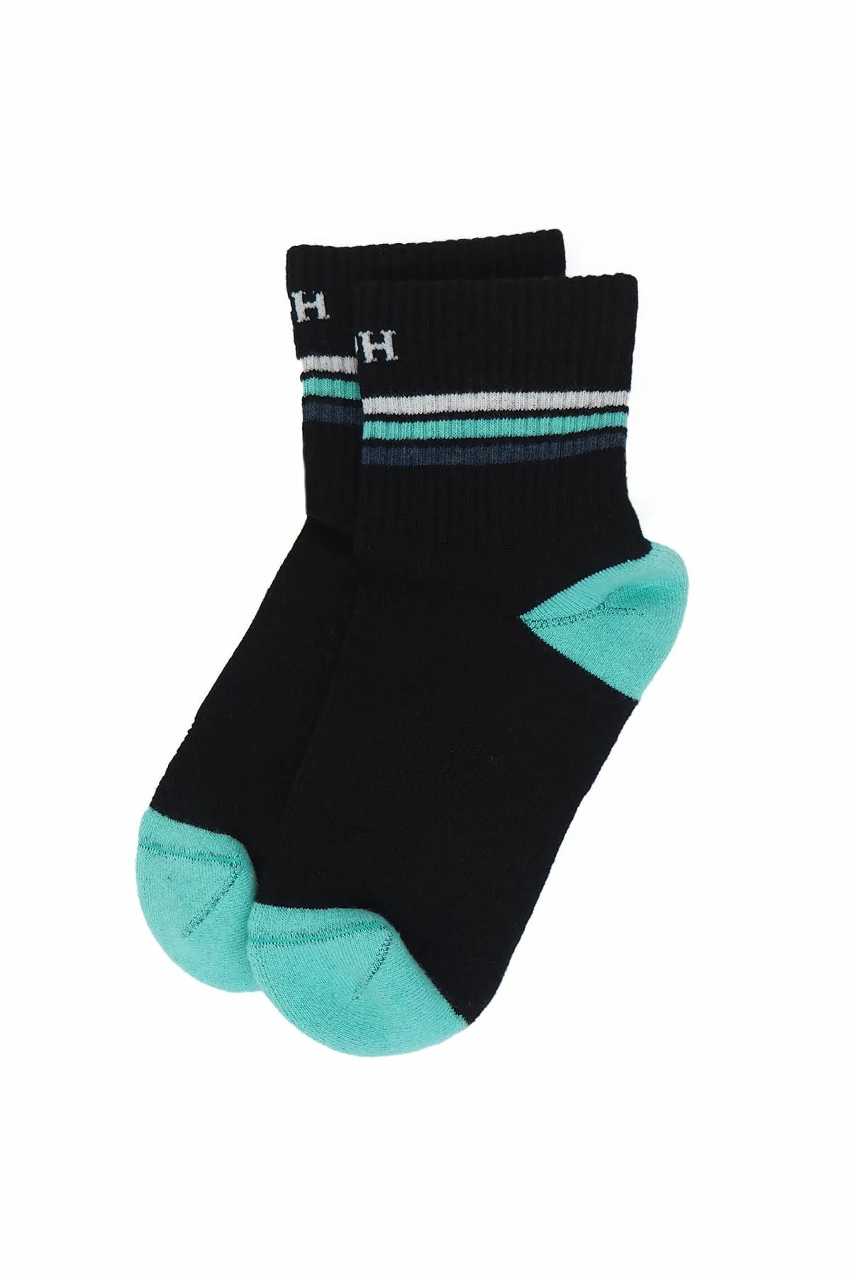 Quarter Crew Men's Organic Cotton Trainer Socks | Black