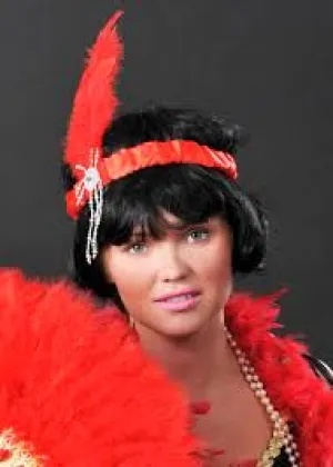 Red Satin Flapper Headband