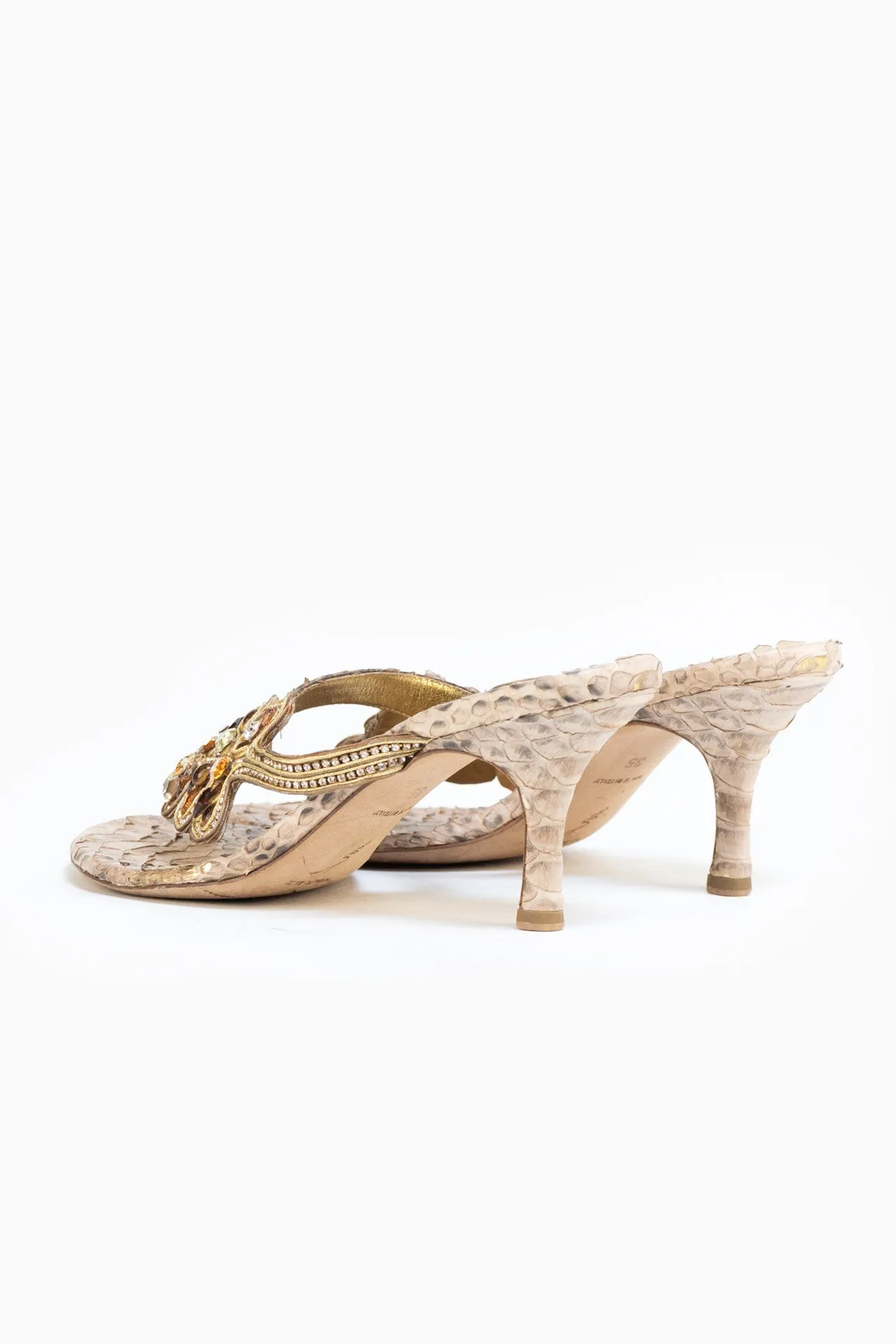 René Coavilla Snake Heels With Crystals - Size 35