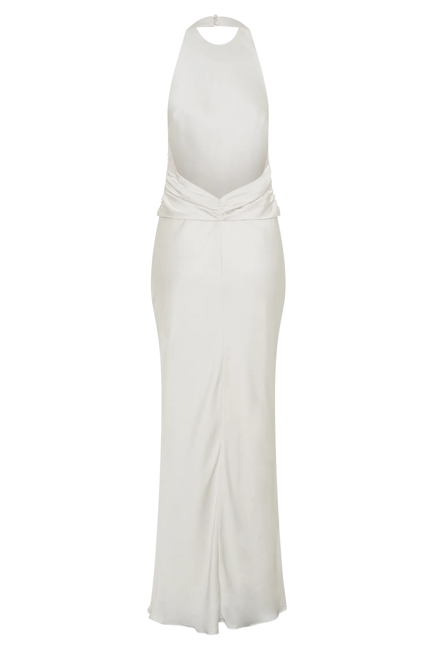 Rinna Satin Halter Maxi Dress - Ivory