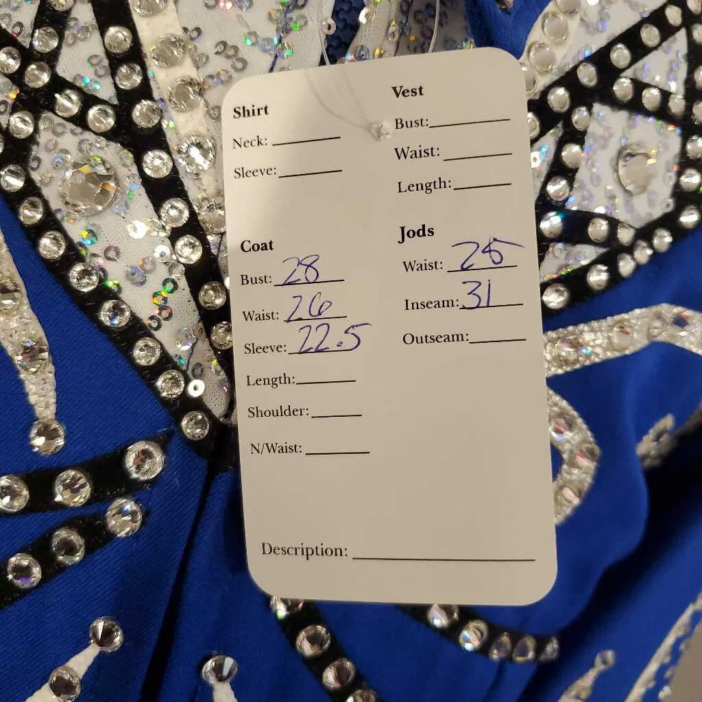 Royal Blue 3 Pc Western Set
