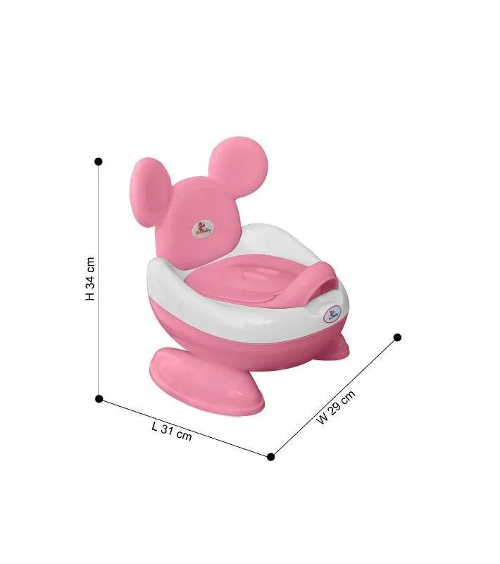 Royale Potty Trainer Potty Seat With High Backrest And Detachable Potty Storage Box Pink