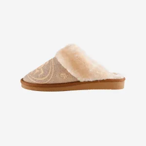 San Francisco 49ers Womens Glitter Open Back Fur Moccasin Slipper