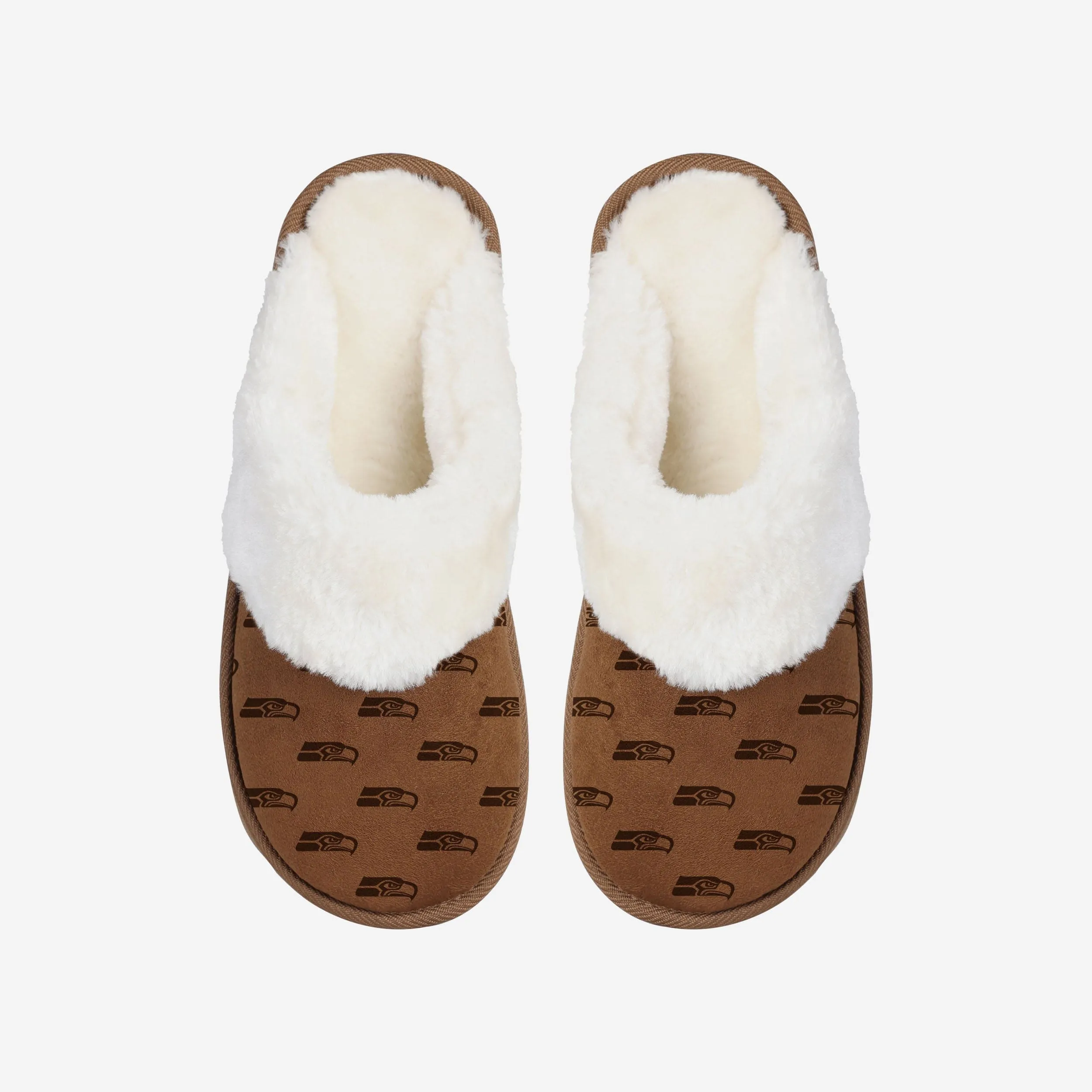 Seattle Seahawks Womens Repeat Logo Moccasin Slipper