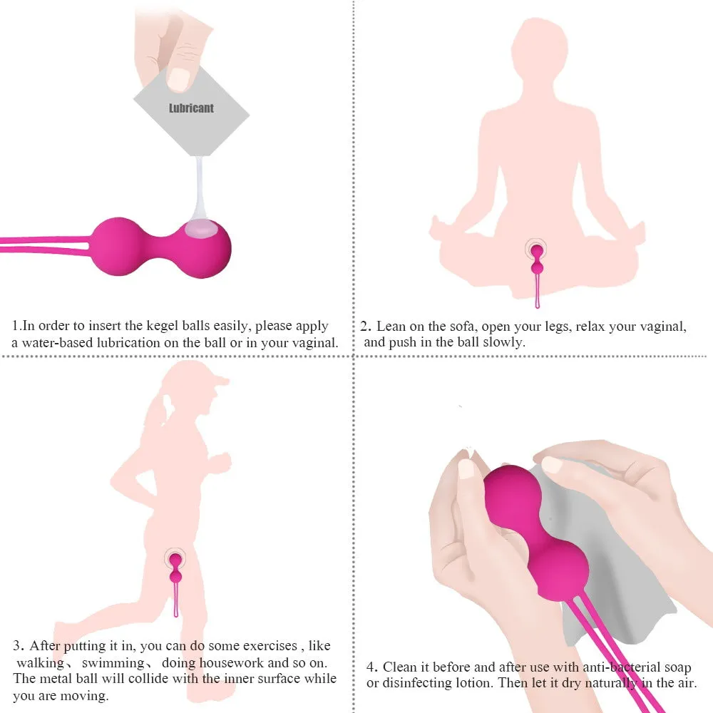 Silicone Vaginal Tightening Kegel Exerciser Vibrator Ball Trainer Ben Wa Balls Women Adult Sex Product Pink