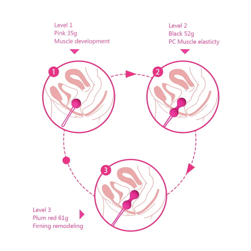 Silicone Vaginal Tightening Kegel Exerciser Vibrator Ball Trainer Ben Wa Balls Women Adult Sex Product Pink