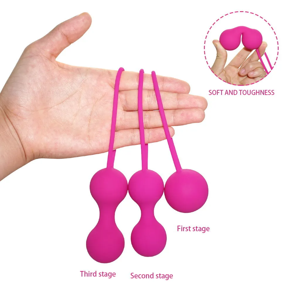 Silicone Vaginal Tightening Kegel Exerciser Vibrator Ball Trainer Ben Wa Balls Women Adult Sex Product Pink