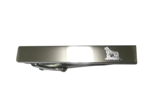 Silver Toned Etched Sleek Cheetah Skinny Tie Clip