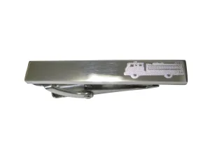 Silver Toned Etched Sleek Fire Truck Skinny Tie Clip