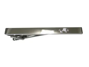 Silver Toned Etched Sleek Pig Tie Clip