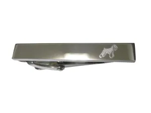 Silver Toned Etched Sleek Scottish Terrier Dog Skinny Tie Clip