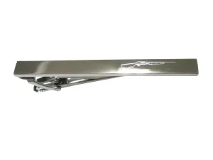 Silver Toned Etched Sleek Shotgun Tie Clip