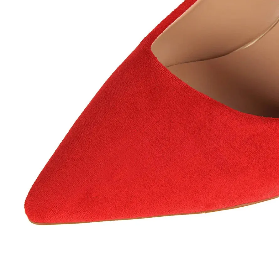 Summer Women 8.5cm High Heels Pumps Elegant Sweet Lady Wedding Block Square Middle Heels Flock Suede Nightclub Shoes