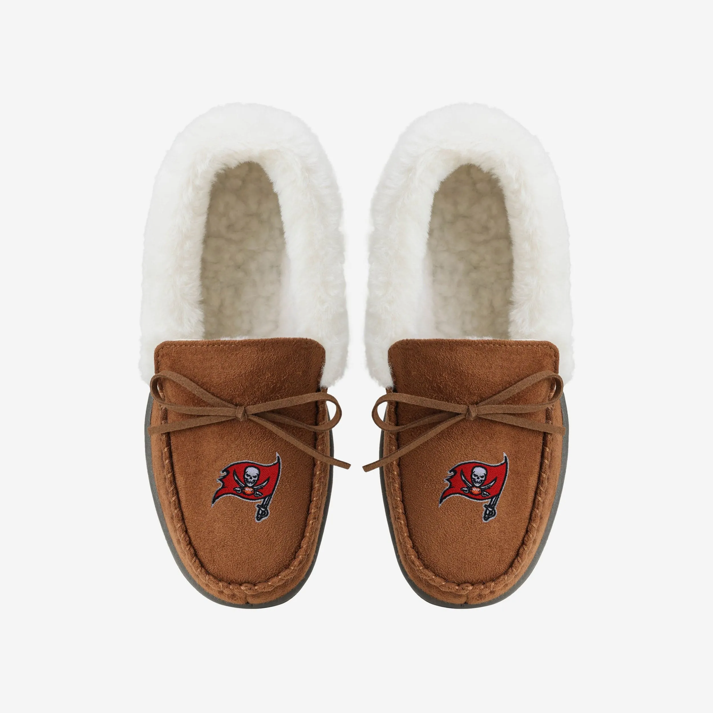 Tampa Bay Buccaneers Womens Tan Moccasin Slipper