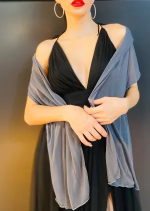 The “Valentina” Sheer Gray Shawl