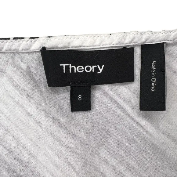 Theory Womens Athens Striped A-Line Silk/Cotton Blend Dress
