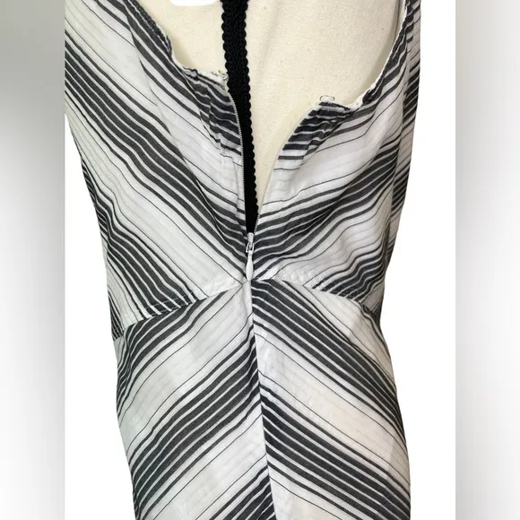 Theory Womens Athens Striped A-Line Silk/Cotton Blend Dress