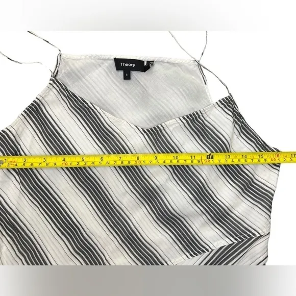 Theory Womens Athens Striped A-Line Silk/Cotton Blend Dress