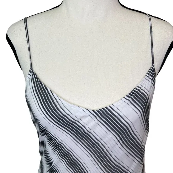Theory Womens Athens Striped A-Line Silk/Cotton Blend Dress